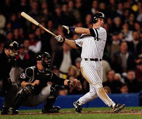 Tino Martinez goes deep against the D-Backs in the 2001 World Series.